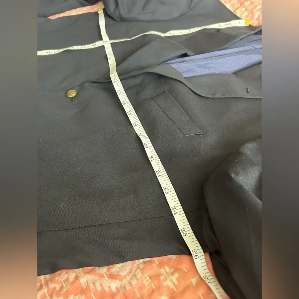 GS Perfect Fit Blazer Sport Coat Men's Size 46R Navy Blue Two Button